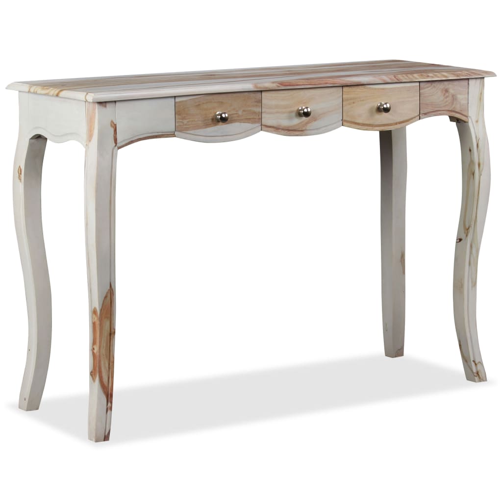 Sivupöytä 3 vetolaatikolla Kiinteä seesampuu 110x40x76 cm - Sisustajankoti.fi