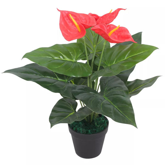 Tekokukka ruukulla flamingokukka 45 cm punainen ja keltainen - Sisustajankoti.fi