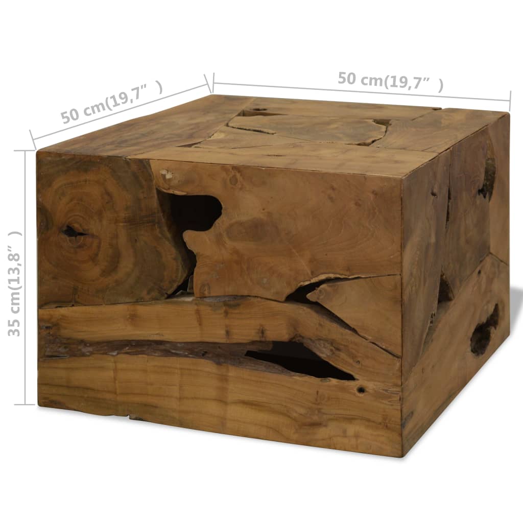 Sohvapöytä 50x50x35 cm aito tiikki ruskea - Sisustajankoti.fi
