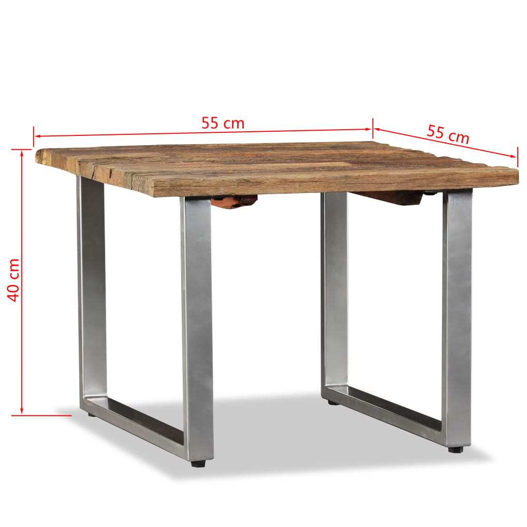 Kahvipöytä täysi kierrätetty puu 55x55x40 cm - Sisustajankoti.fi