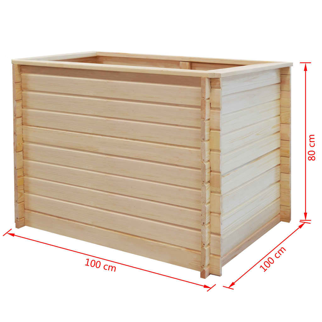 Korotettu kukkalaatikko 100x100x80 cm mänty 19 mm - Sisustajankoti.fi