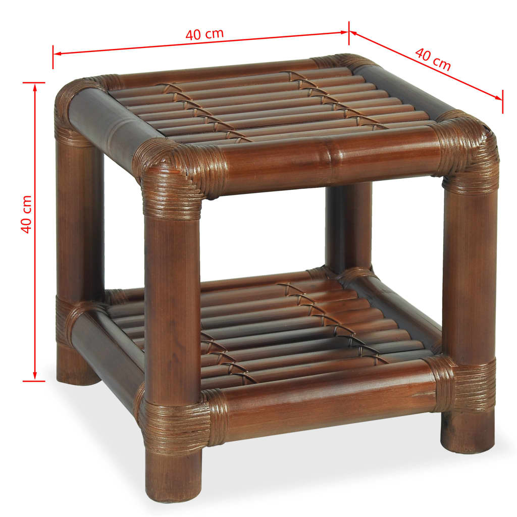 Yöpöytä 40x40x40 cm bambu tummanruskea - Sisustajankoti.fi