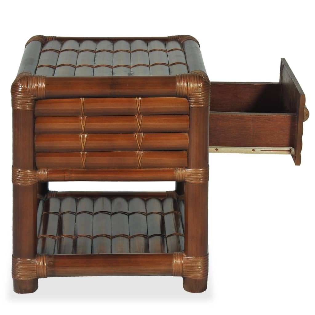 Yöpöytä 45x45x40 cm bambu tummanruskea - Sisustajankoti.fi