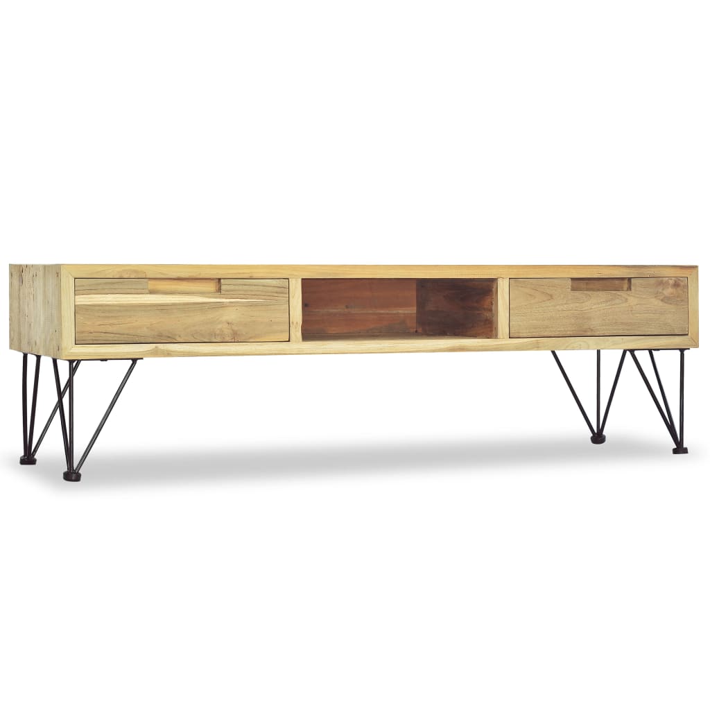 TV-taso 120x35x35 cm Täysi tiikki - Sisustajankoti.fi