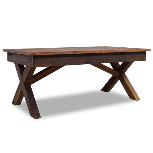 Sohvapöytä kiinteä kierrätetty puu 110x60x45 cm - Sisustajankoti.fi