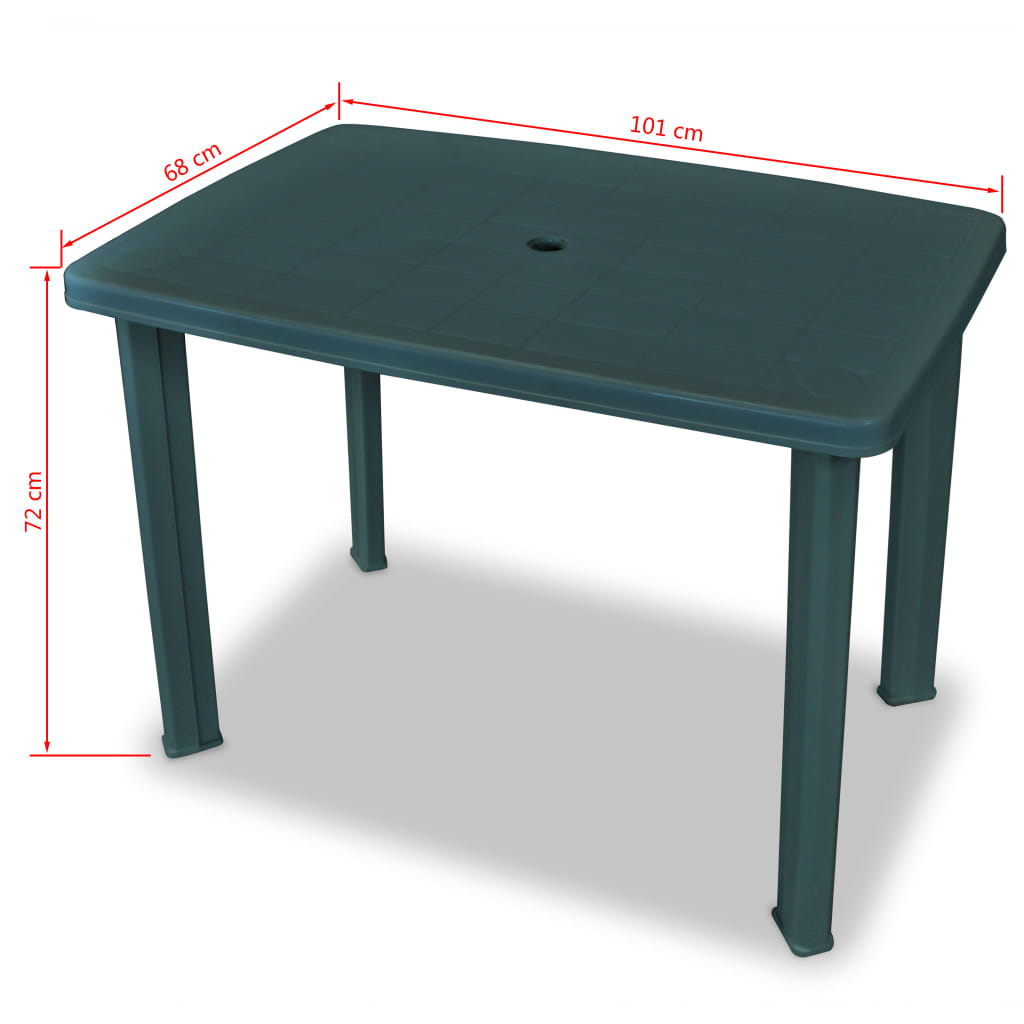 Puutarhapöytä vihreä 101x68x72 cm muovi - Sisustajankoti.fi