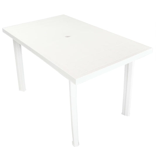Puutarhapöytä valkoinen 126x76x72 cm muovi - Sisustajankoti.fi