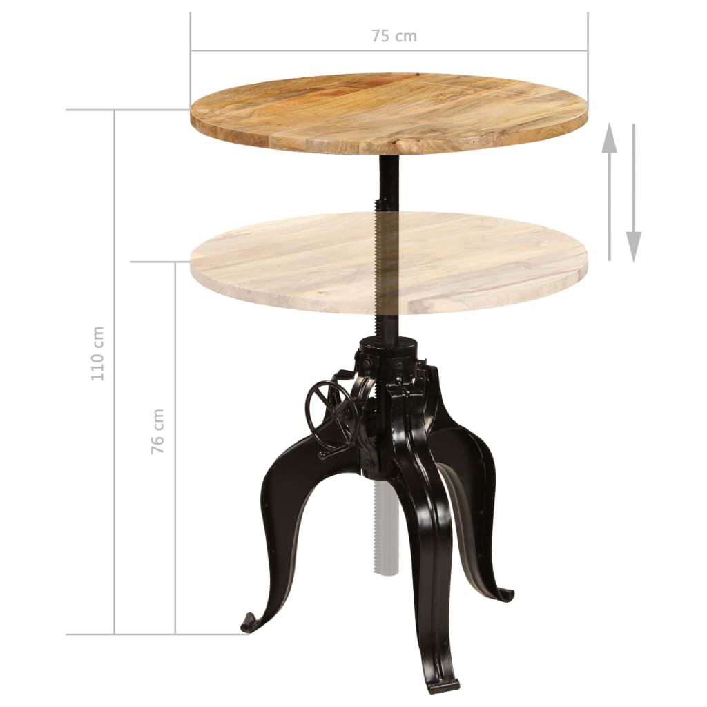 Baaripöytä kiinteä mangopuu 75x(76-110) cm - Sisustajankoti.fi