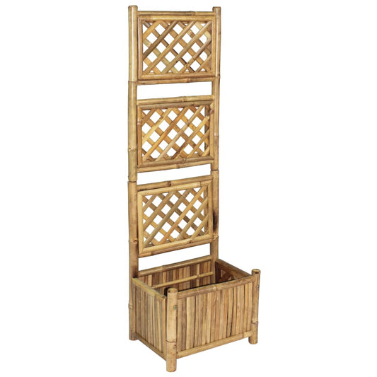 Korotettu kukkalaatikko säleiköllä bambu 40 cm - Sisustajankoti.fi