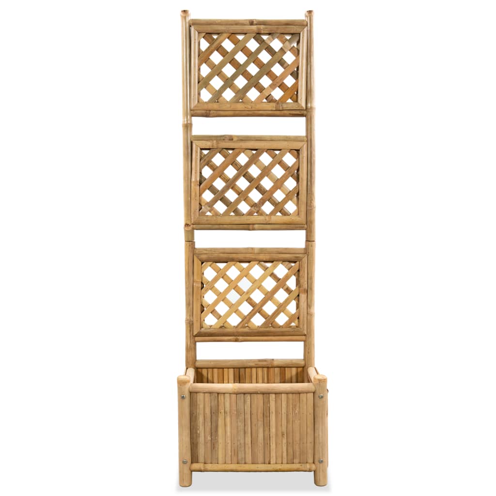 Korotettu kukkalaatikko säleiköllä bambu 40 cm - Sisustajankoti.fi
