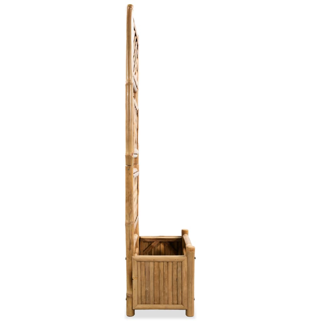 Korotettu kukkalaatikko säleiköllä bambu 40 cm - Sisustajankoti.fi