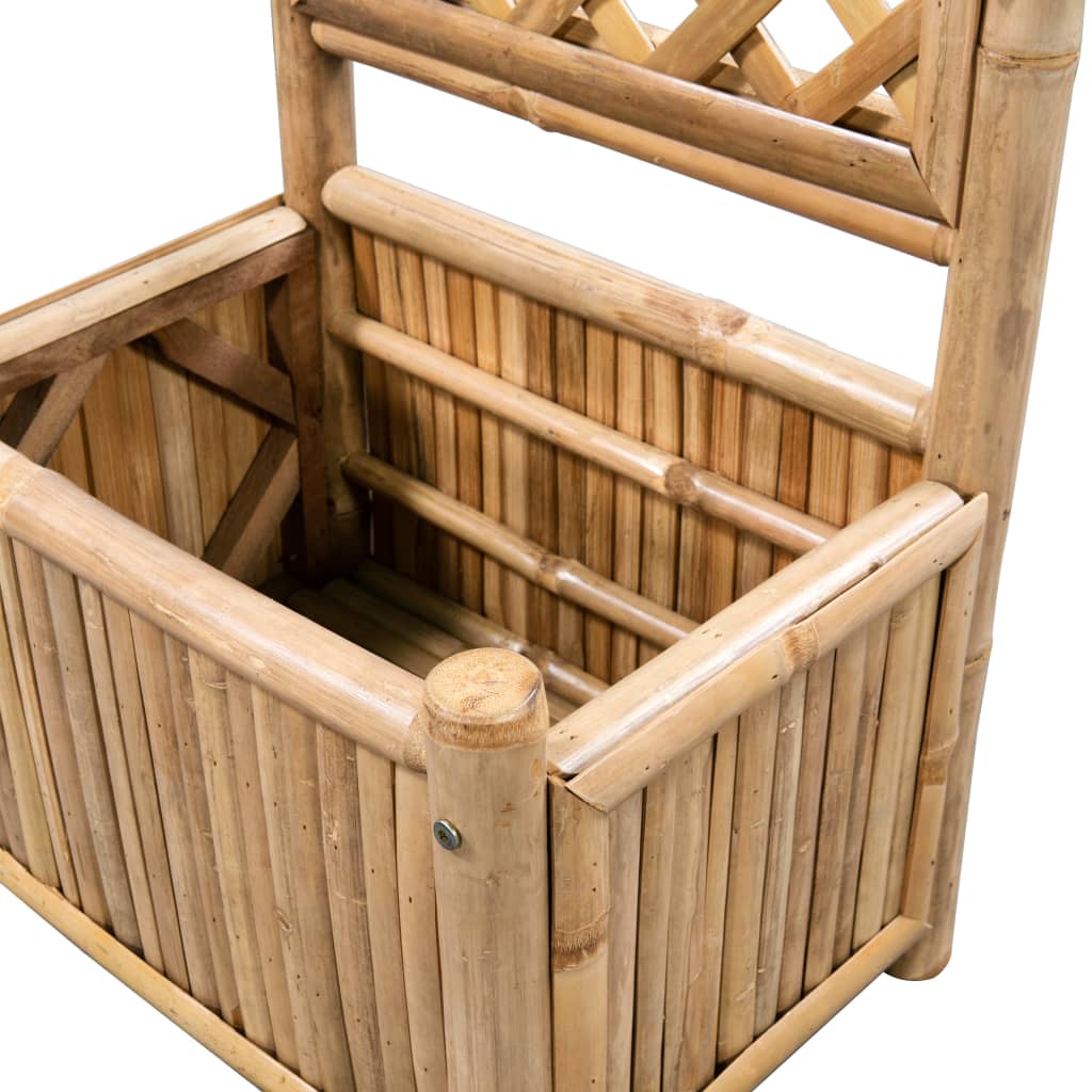 Korotettu kukkalaatikko säleiköllä bambu 40 cm - Sisustajankoti.fi