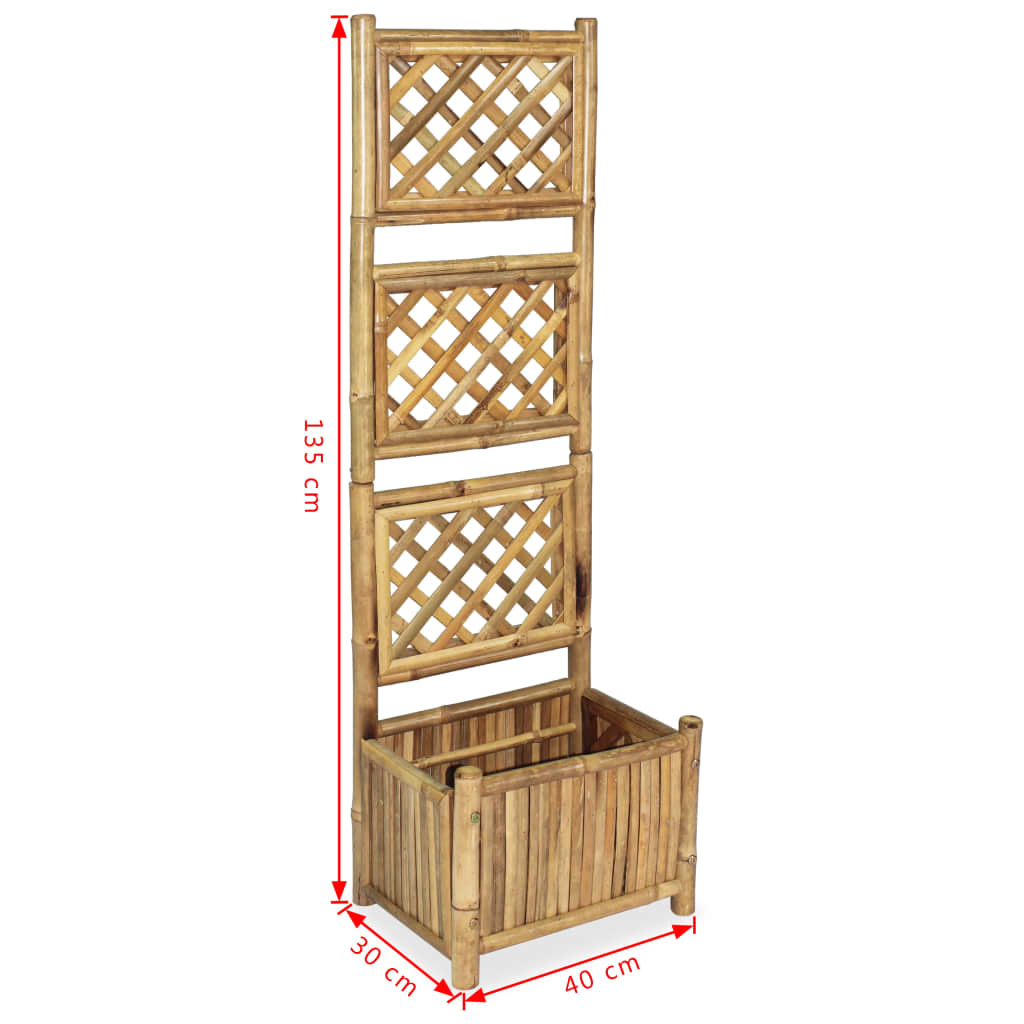 Korotettu kukkalaatikko säleiköllä bambu 40 cm - Sisustajankoti.fi
