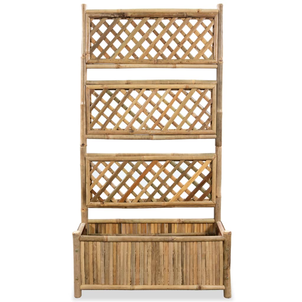 Korotettu kukkalaatikko säleiköllä bambu 70 cm - Sisustajankoti.fi