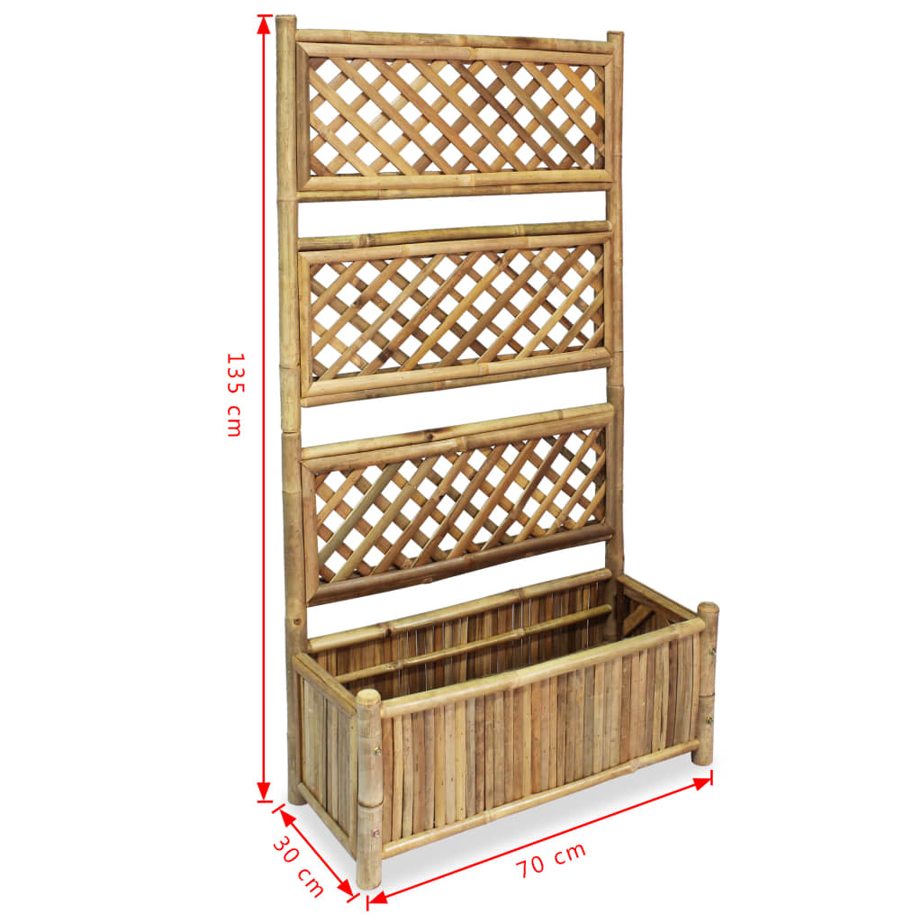 Korotettu kukkalaatikko säleiköllä bambu 70 cm - Sisustajankoti.fi