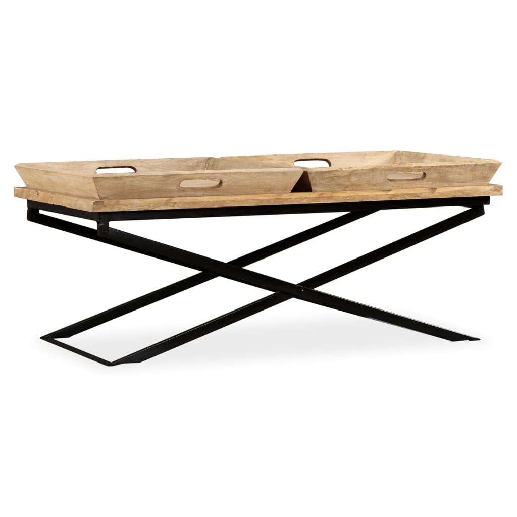 Sohvapöytä kiinteä mangopuu 110x55x42 cm - Sisustajankoti.fi