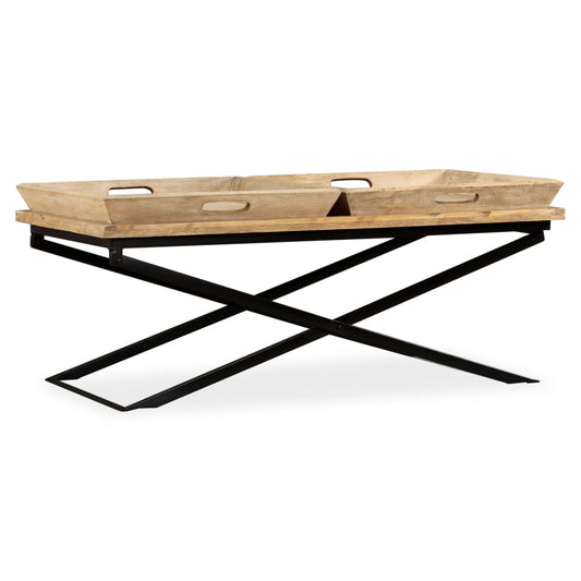 Sohvapöytä kiinteä mangopuu 110x55x42 cm - Sisustajankoti.fi