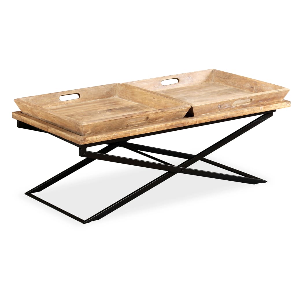 Sohvapöytä kiinteä mangopuu 110x55x42 cm - Sisustajankoti.fi