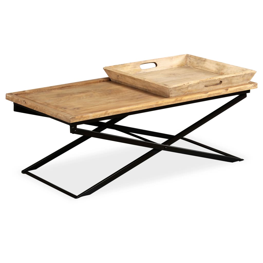 Sohvapöytä kiinteä mangopuu 110x55x42 cm - Sisustajankoti.fi