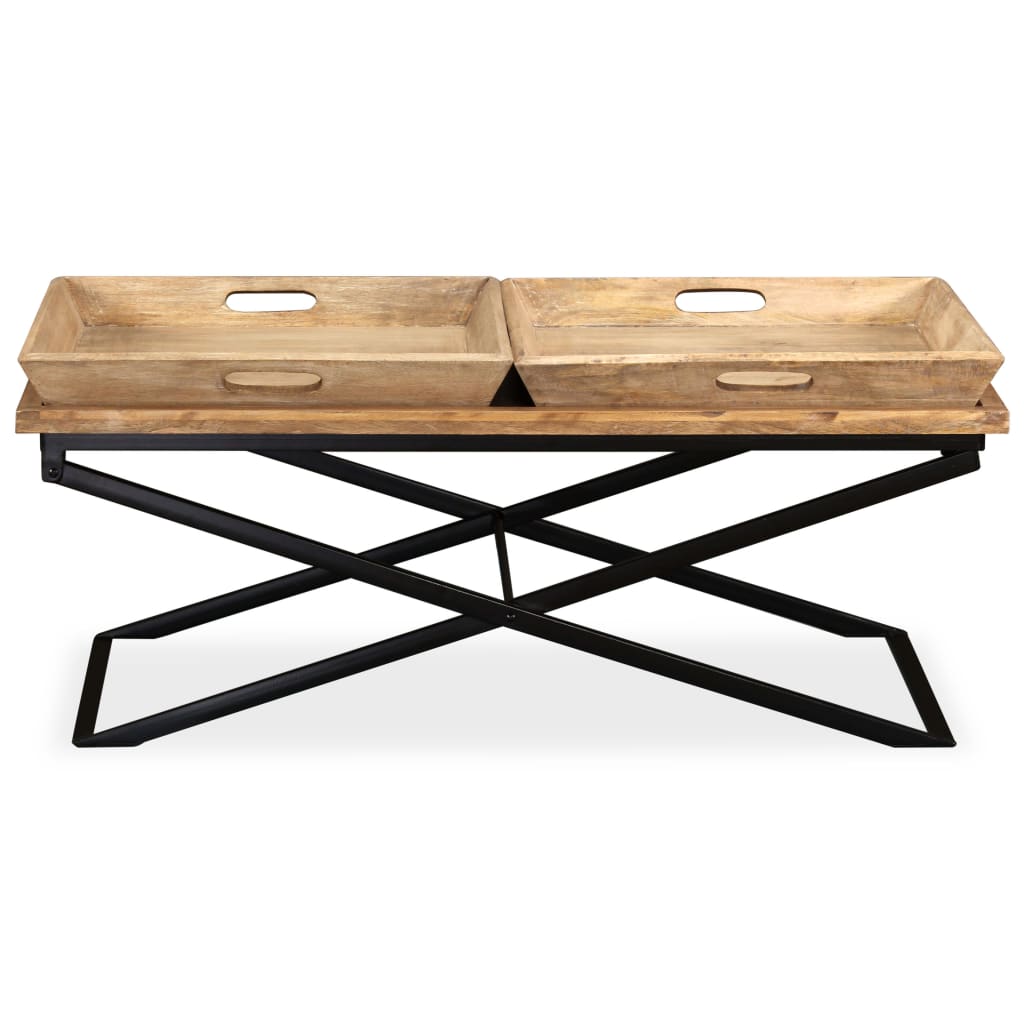 Sohvapöytä kiinteä mangopuu 110x55x42 cm - Sisustajankoti.fi