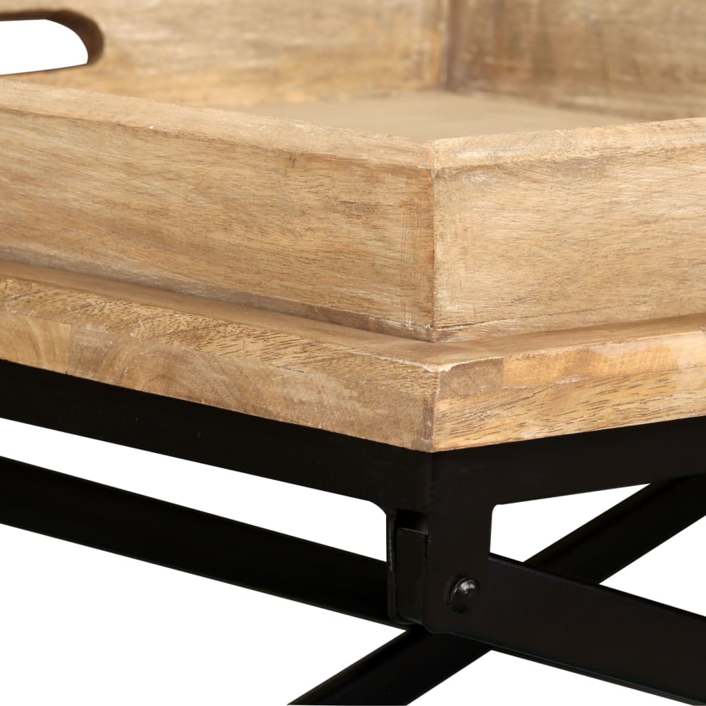 Sohvapöytä kiinteä mangopuu 110x55x42 cm - Sisustajankoti.fi