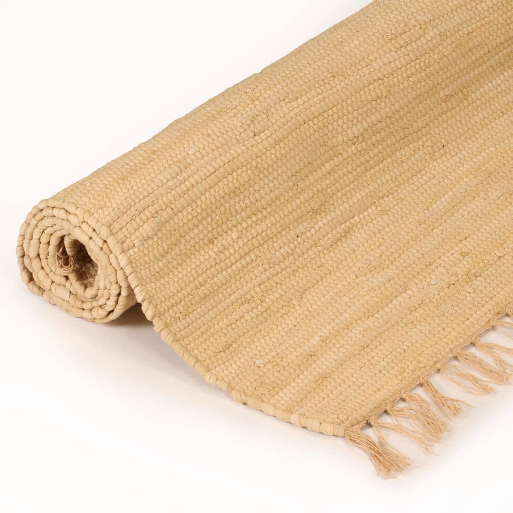 Käsin kudottu Chindi-matto puuvilla 200x290 cm beige - Sisustajankoti.fi