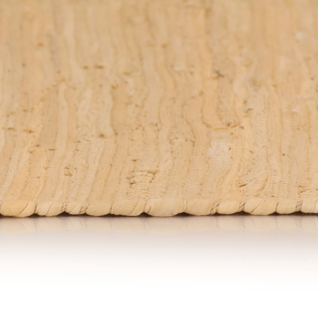 Käsin kudottu Chindi-matto puuvilla 200x290 cm beige - Sisustajankoti.fi