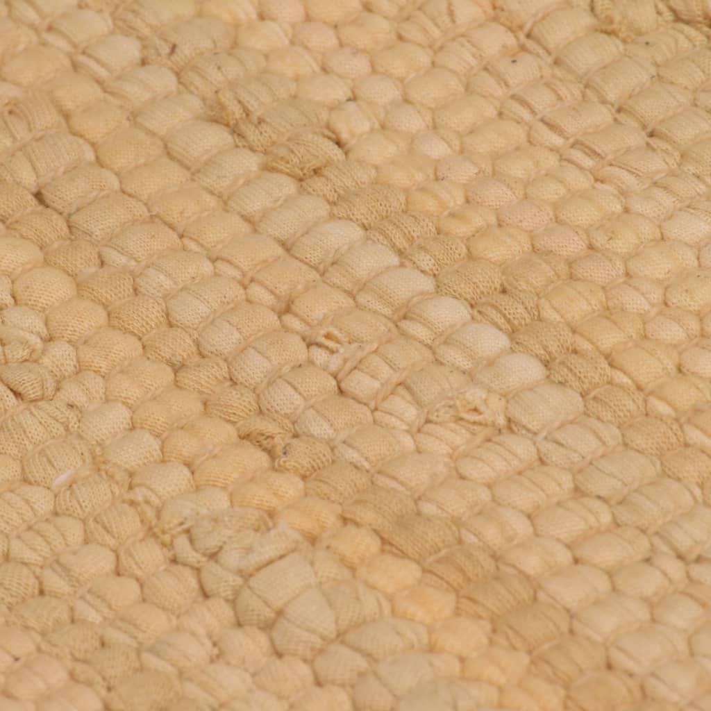 Käsin kudottu Chindi-matto puuvilla 200x290 cm beige - Sisustajankoti.fi
