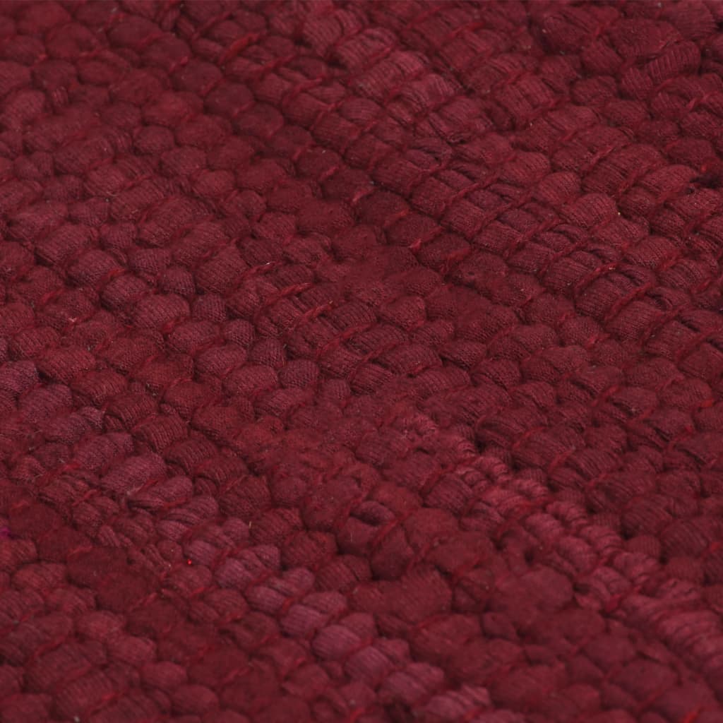 Käsin kudottu Chindi-matto puuvilla 120x170 cm burgundi - Sisustajankoti.fi