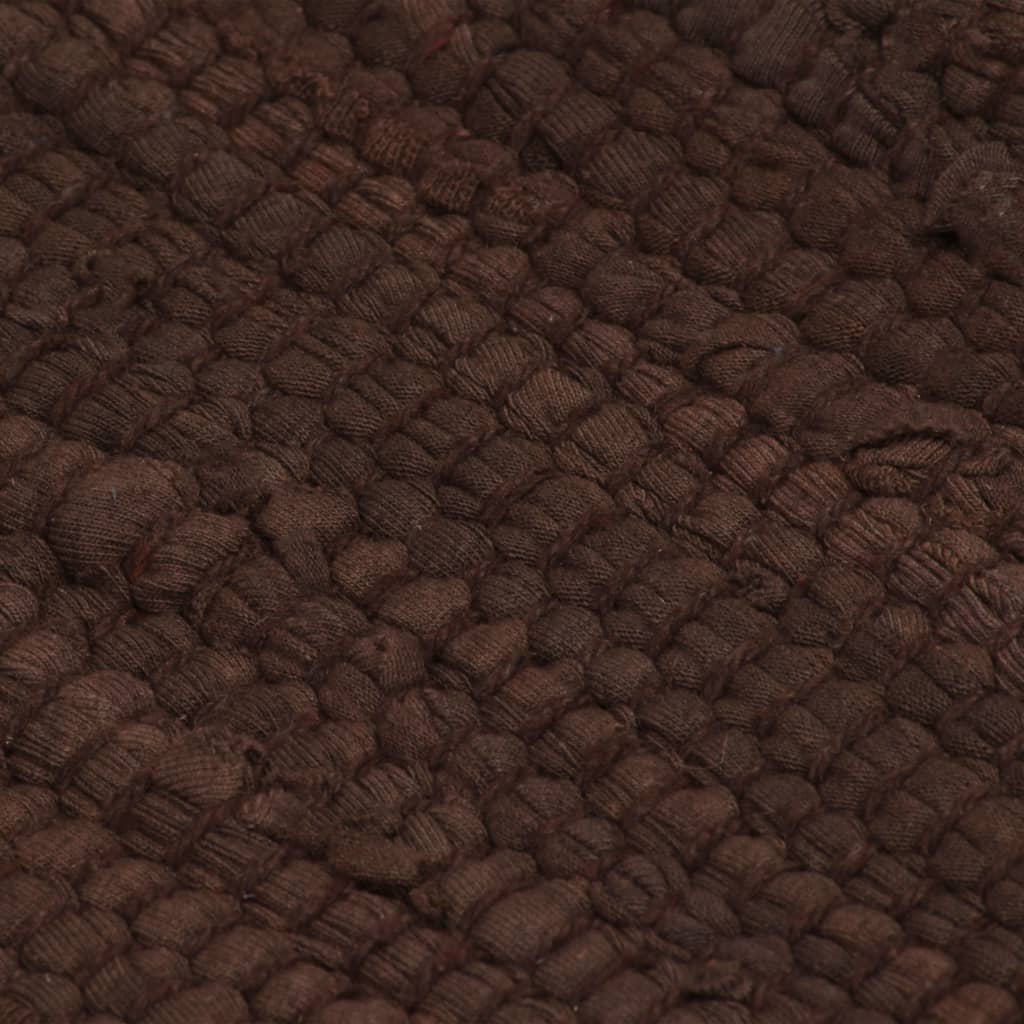 Käsin kudottu Chindi-matto puuvilla 160x230 cm ruskea - Sisustajankoti.fi