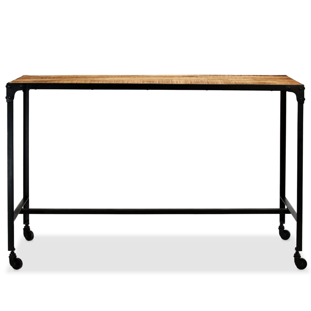 Ruokapöytä kiinteä mangopuu ja teräs 120x60x76 cm - Sisustajankoti.fi