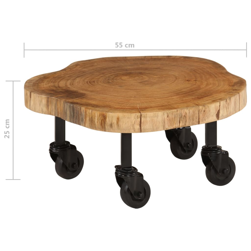 Sohvapöytä täysi akasiapuu 60x55x25 cm - Sisustajankoti.fi