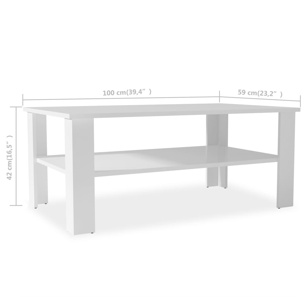 Sohvapöytä 100x59x42 cm valkoinen - Sisustajankoti.fi