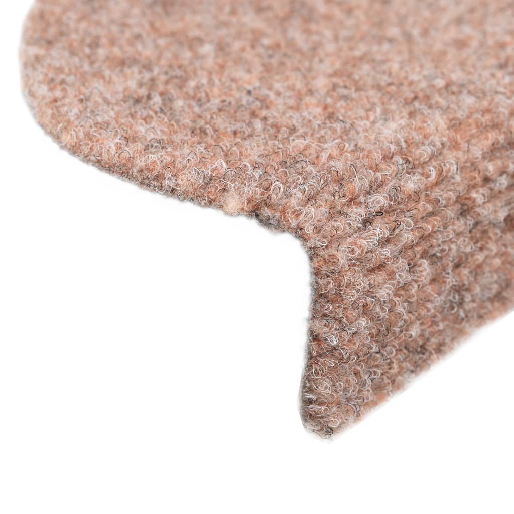 Itsekiinnittyvät porrasmatot 15 kpl neulahuopa 65x21x4cm ruskea - Sisustajankoti.fi