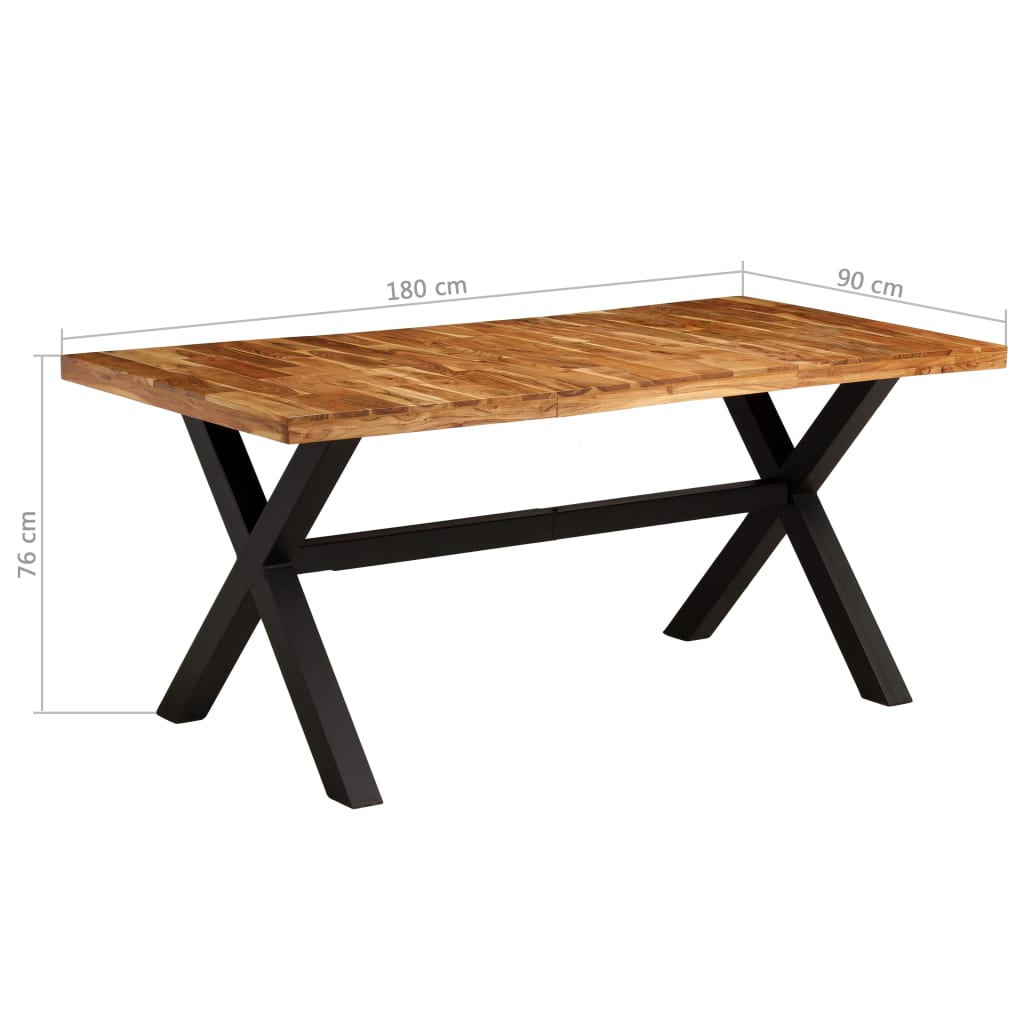 Ruokapöytä kiinteä akaasia- ja mangopuu 180x90x76 cm - Sisustajankoti.fi
