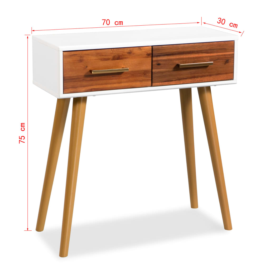 Konsolipöytä akaasiapuu 70x30x75 cm - Sisustajankoti.fi