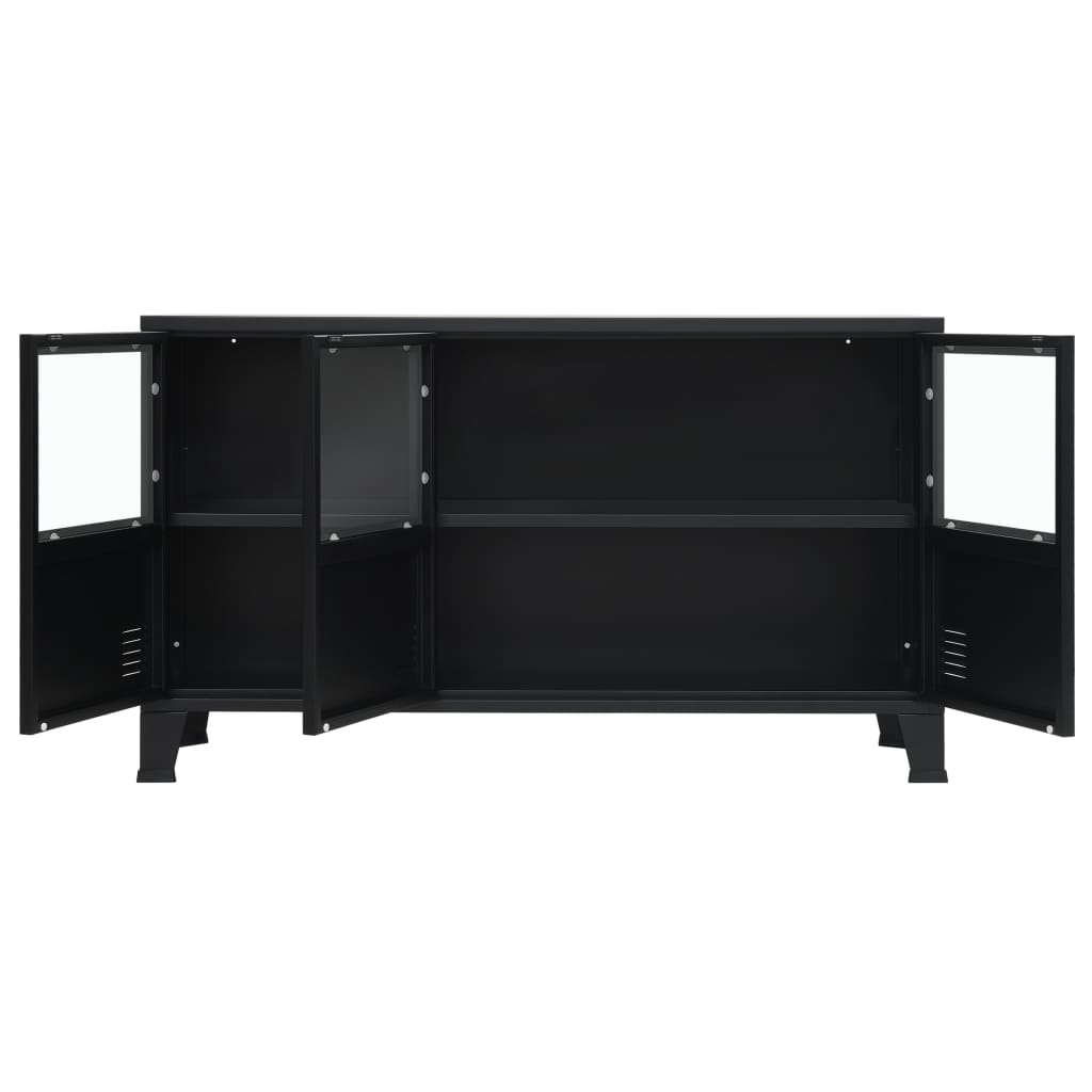 Senkki teollinen tyyli metalli 120x35x70 cm musta - Sisustajankoti.fi