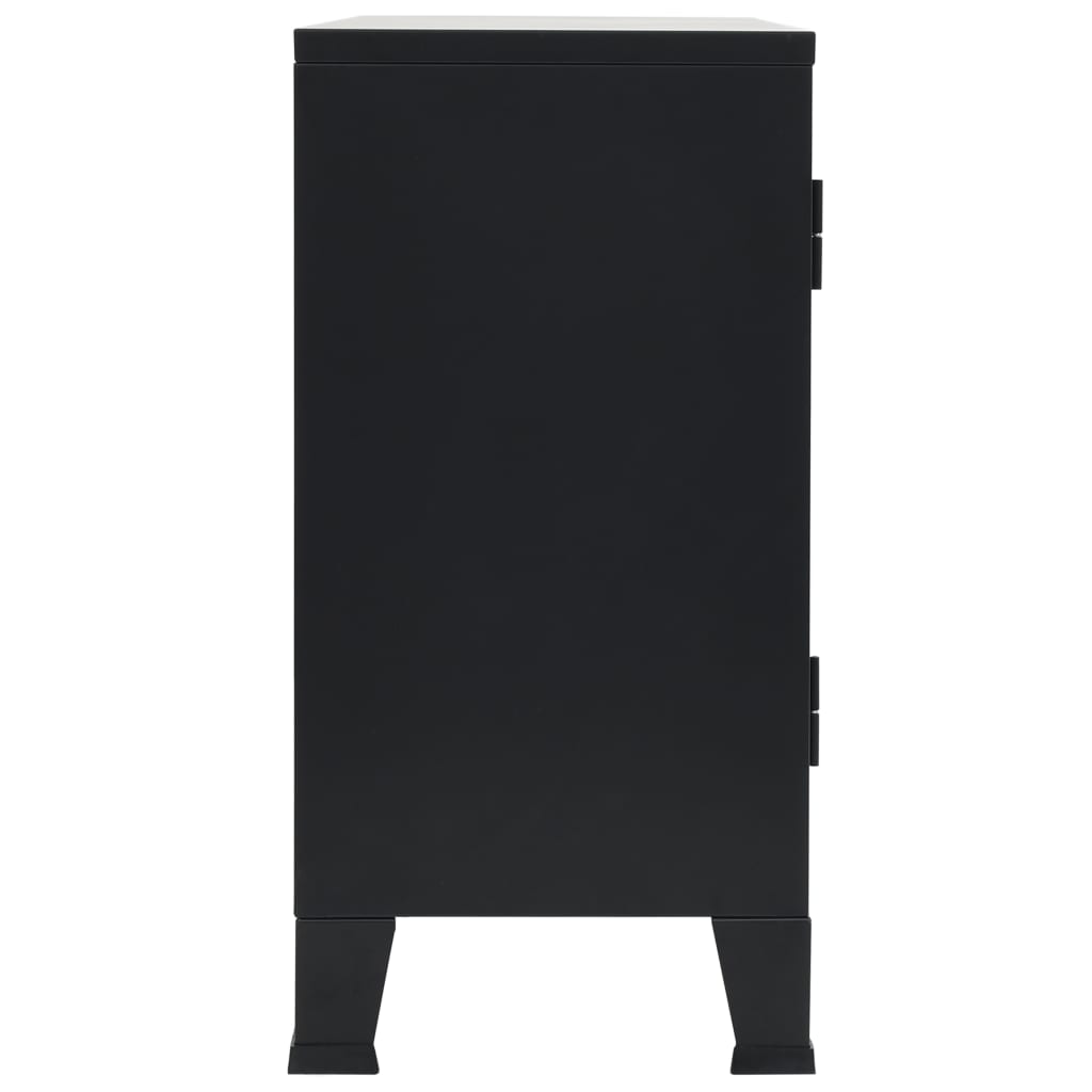 Senkki teollinen tyyli metalli 120x35x70 cm musta - Sisustajankoti.fi