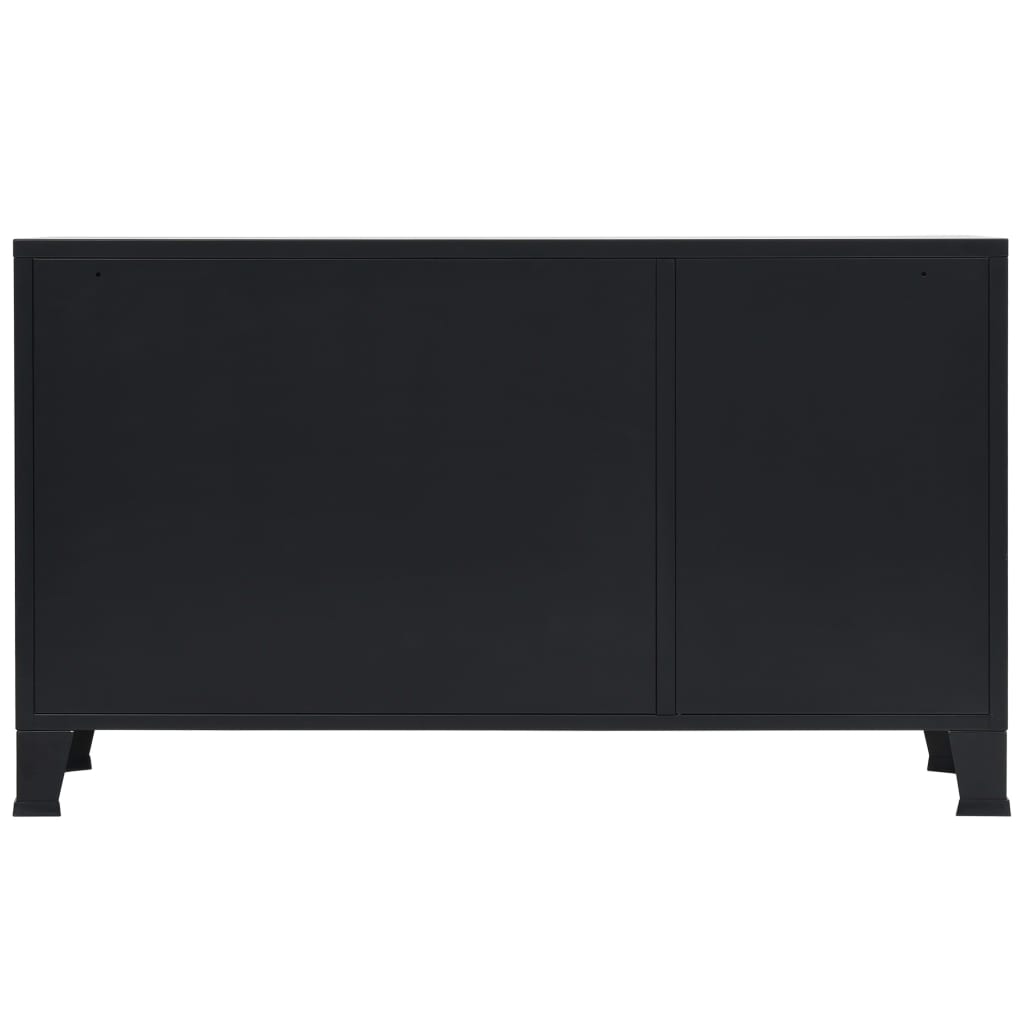 Senkki teollinen tyyli metalli 120x35x70 cm musta - Sisustajankoti.fi