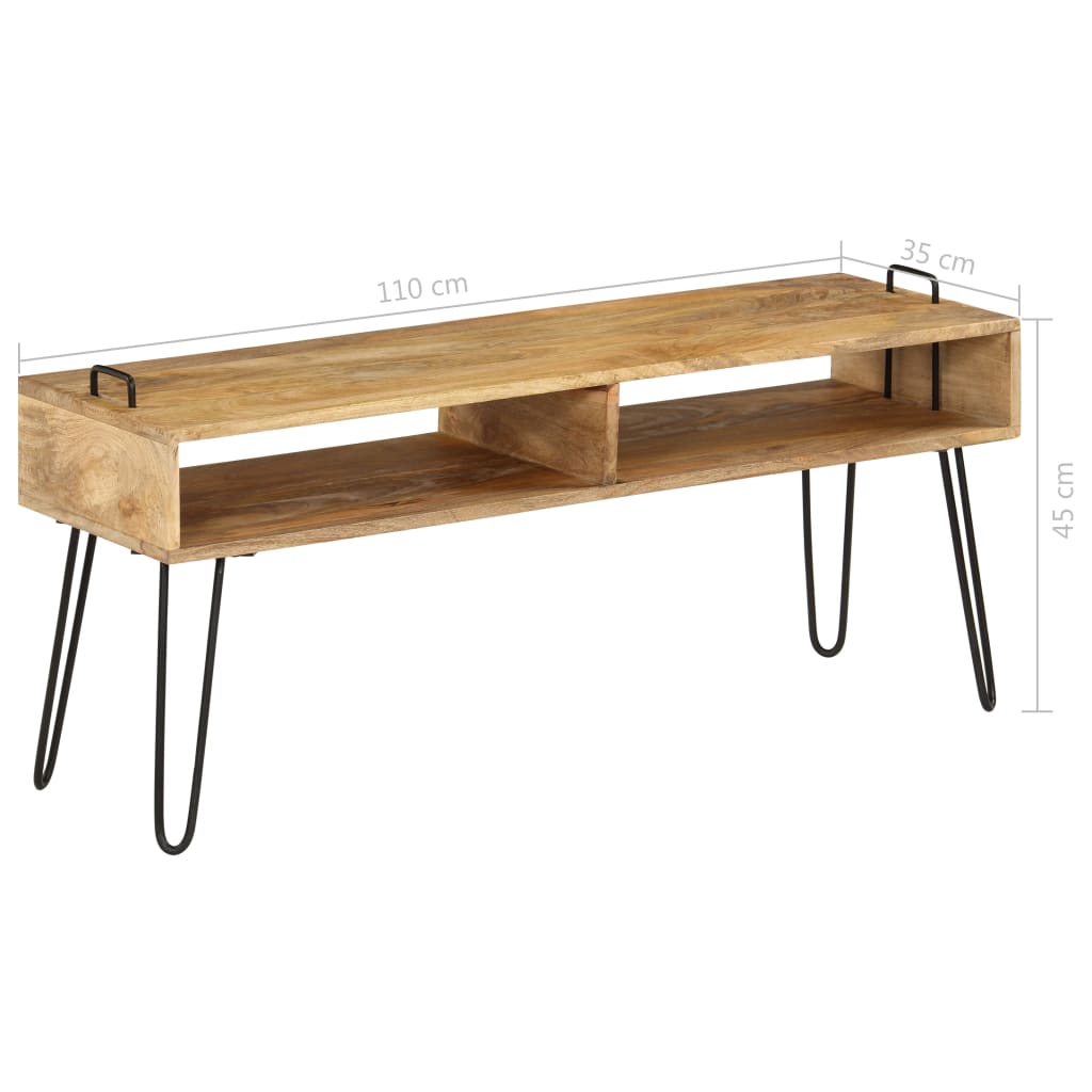 TV-taso kiinteä mangopuu 110x35x45 cm - Sisustajankoti.fi