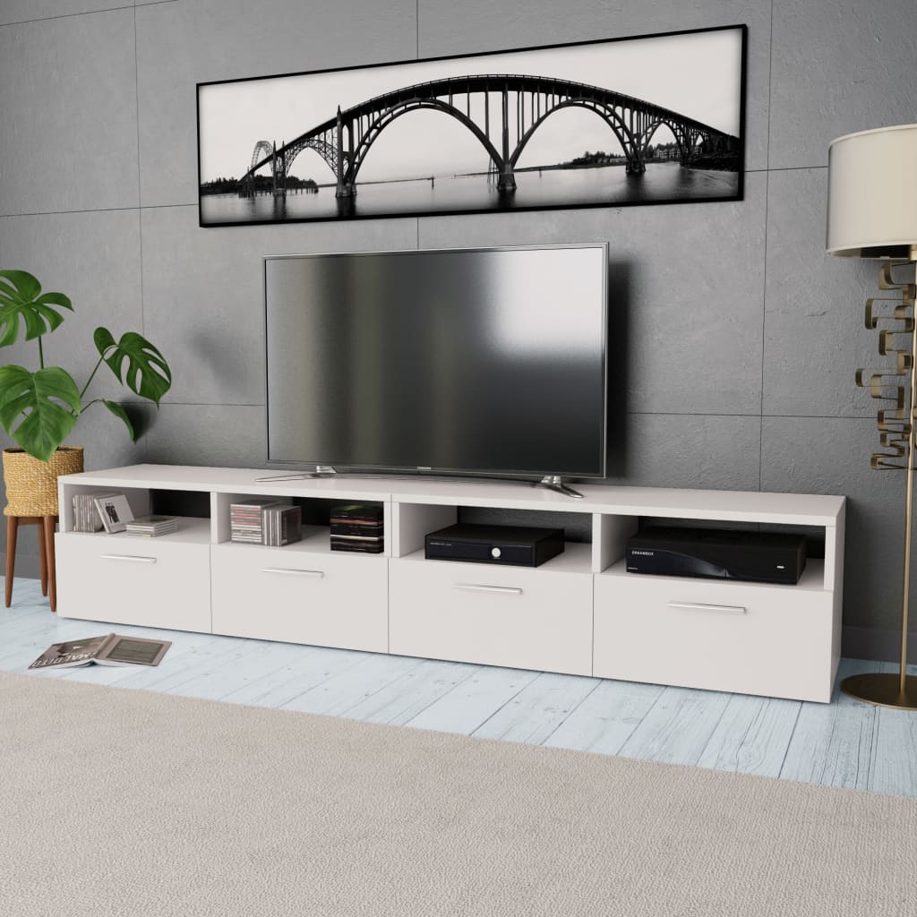 TV-tasot 2 kpl 95x35x36 cm valkoinen - Sisustajankoti.fi