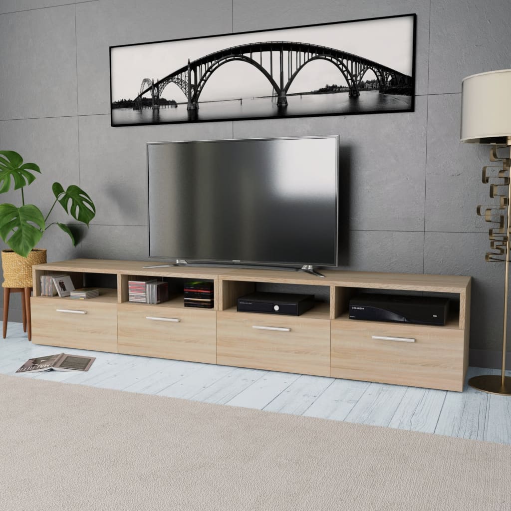 TV-tasot 2 kpl 95x35x36 cm tammi - Sisustajankoti.fi