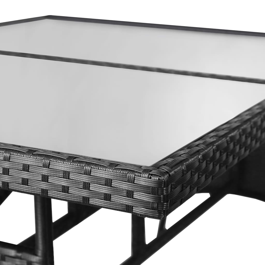 Puutarhapöytä 140x80x74 cm polyrottinki musta - Sisustajankoti.fi