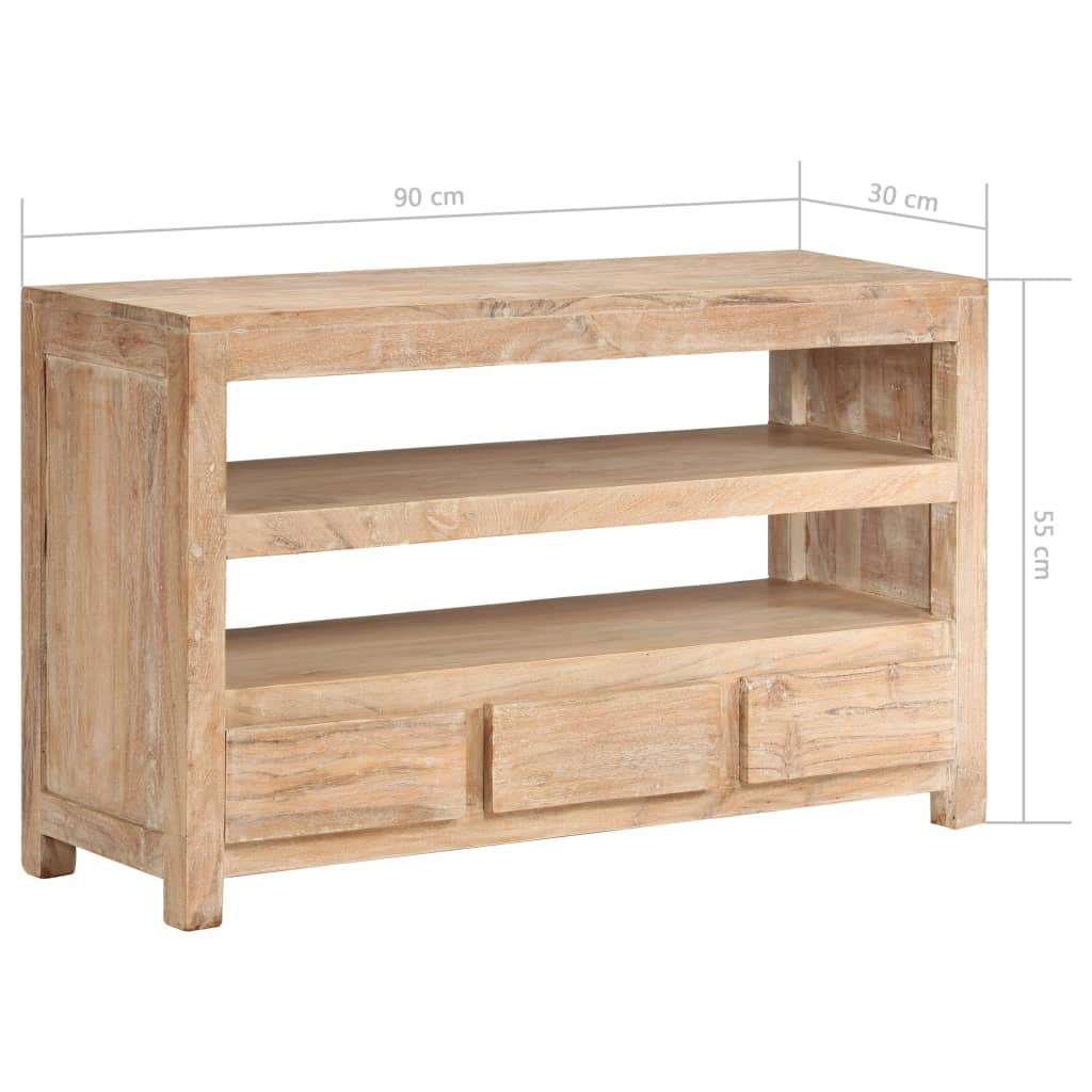 TV-taso kiinteä akaasiapuu 90x30x55 cm vaaleanruskea - Sisustajankoti.fi