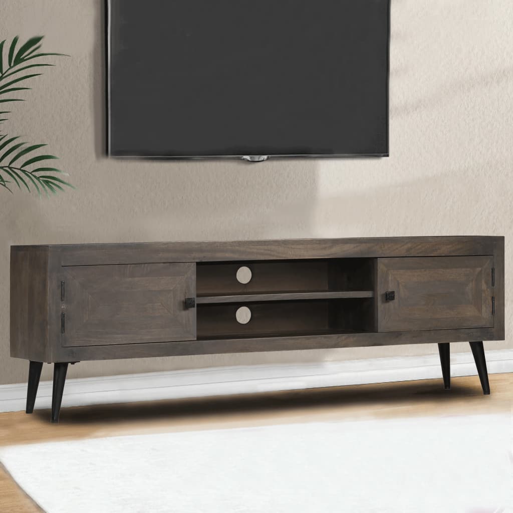 TV-taso kiinteä mangopuu 140x30x45 cm - Sisustajankoti.fi