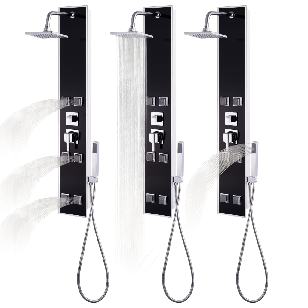 Suihkupaneeli lasi 18x42,1x120 cm musta - Sisustajankoti.fi