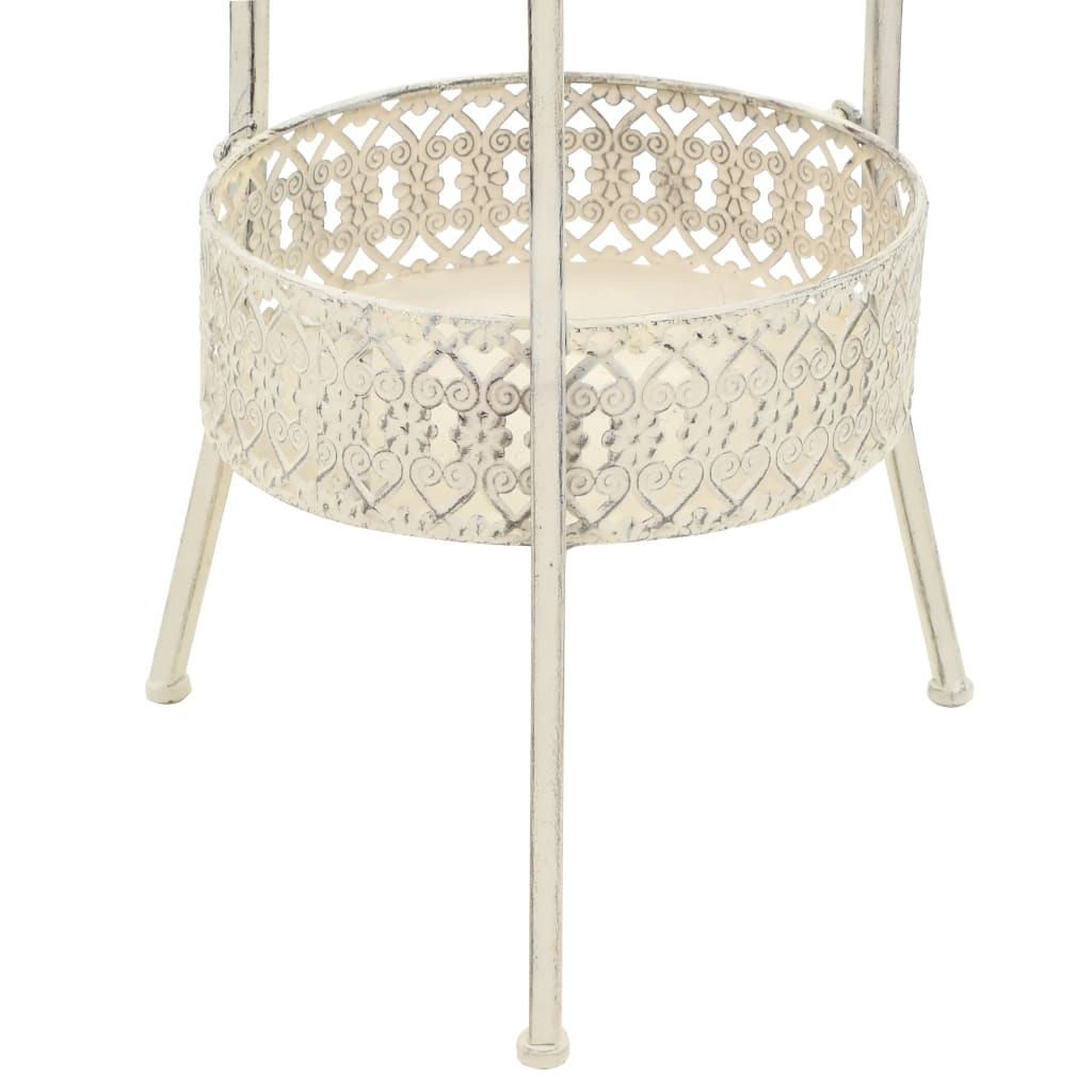 Bistropöytä vintagetyyli metalli pyöreä 40x70 cm valkoinen - Sisustajankoti.fi