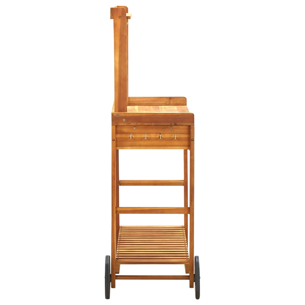 Keittiövaunu ulkokäyttöön akaasiapuu 92x43,5x141,5 cm - Sisustajankoti.fi