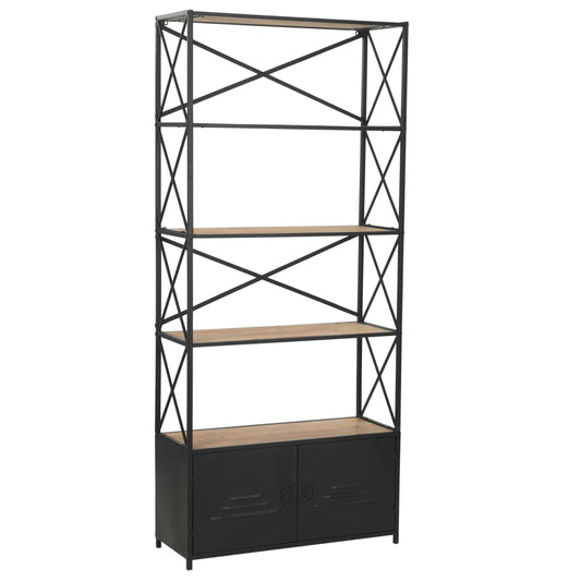 Kirjahylly kuusipuu ja teräs 80x32,5x180 cm - Sisustajankoti.fi