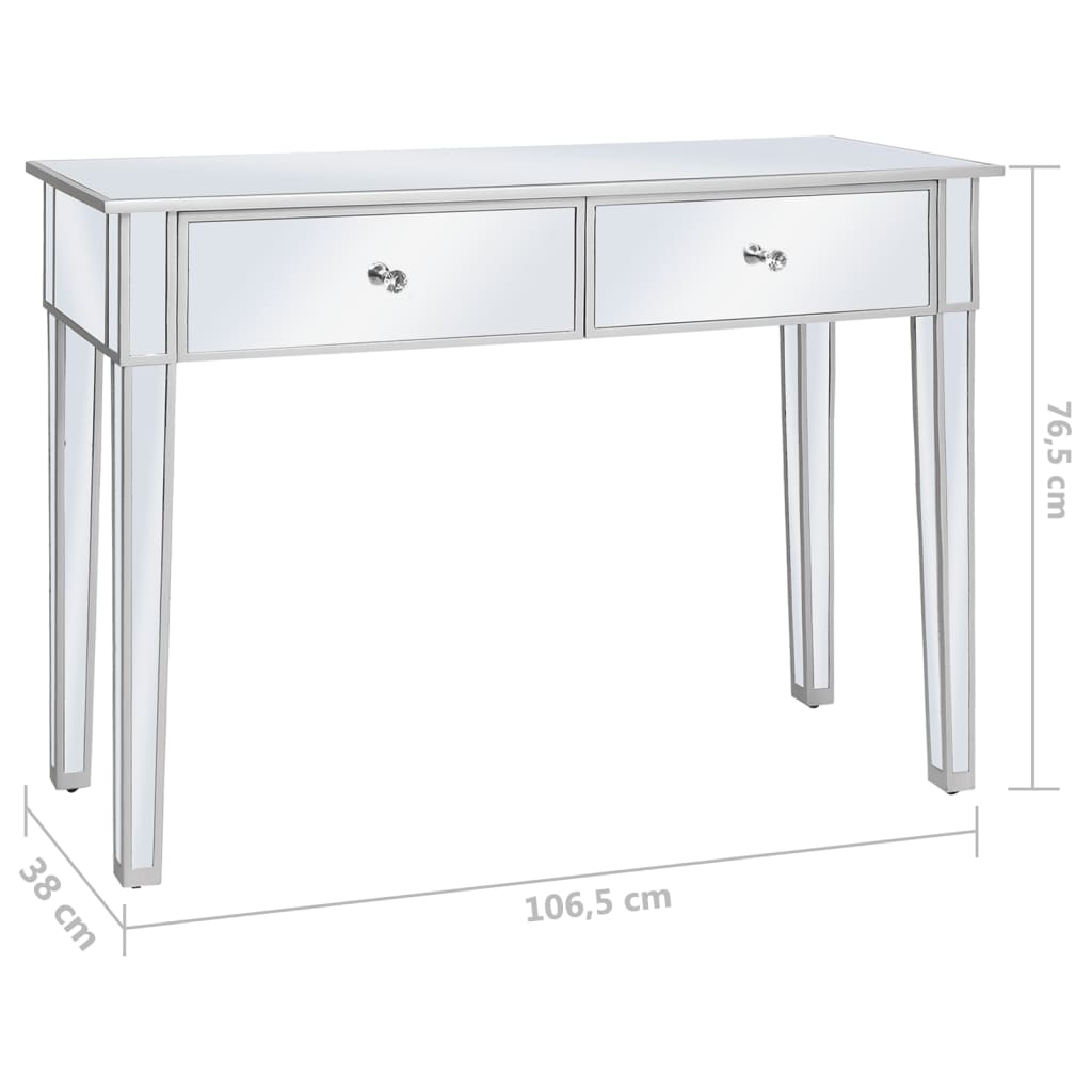 Peilikoristeltu konsolipöytä MDF ja lasi 106,5x38x76,5 cm - Sisustajankoti.fi